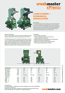 Crushmaster, economical Granulator